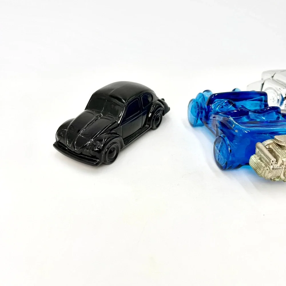 Vintage Avon Car Cologne Decanter Lot VW Beetle Hot Rod Duesenberg 3pc Set *READ